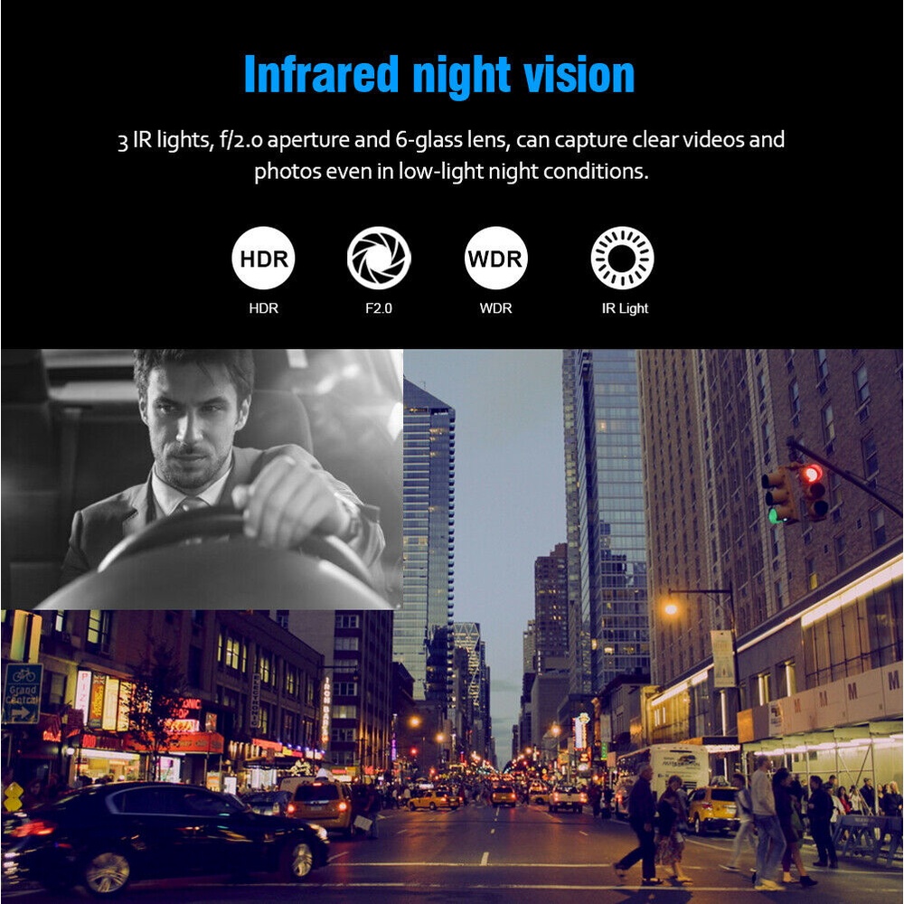 Camera Hành Trình ONTEKCO A68 Ống Kính Kép 3" Ghi Hình DVR 1080P  hồng ngoại ban đêm siêu sáng | BigBuy360 - bigbuy360.vn