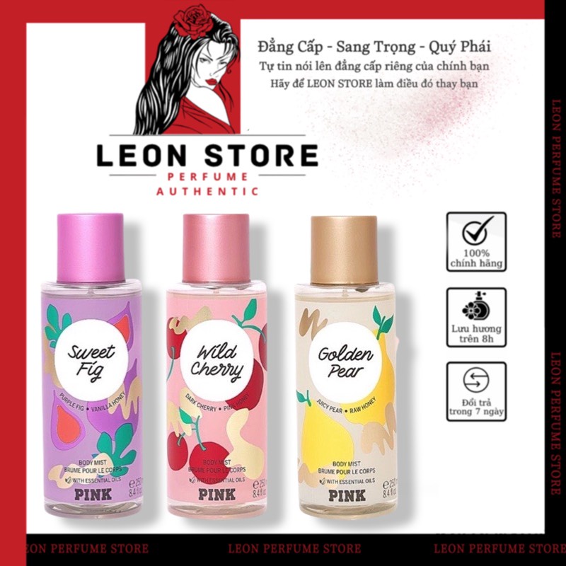 💎LEON💎[Bill My]  | Xịt thơm Body Mist Victoria’s Secret | Golden Pear | Wild Cherry | Sweet Fig 2