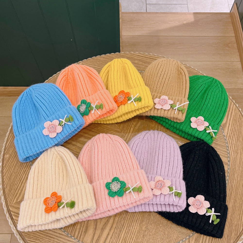 Mũ Len Dày Dặn Màu Sắc Ngọt Ngào Dễ Thương Cho Bé Gái