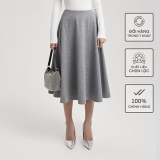 Chân váy xoè dáng dài nữ busy thun da cá cạp khoá cvx2