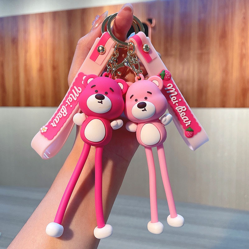 Móc Khóa Hình Quả Mọng / Chú Gấu Bằng Nhựa pvc Dễ Thương