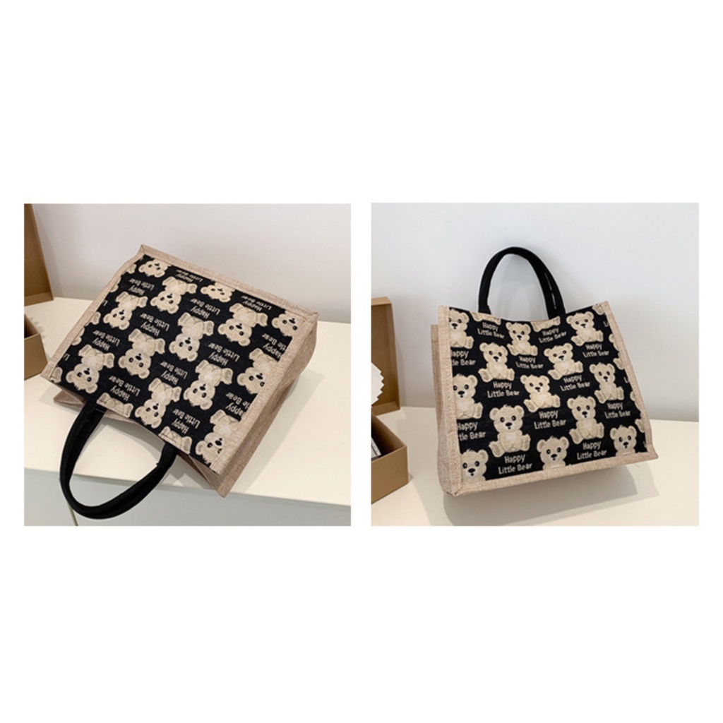 Túi Xách Vải canvas Cỡ Lớn In Hoạt Hình Dễ Thương