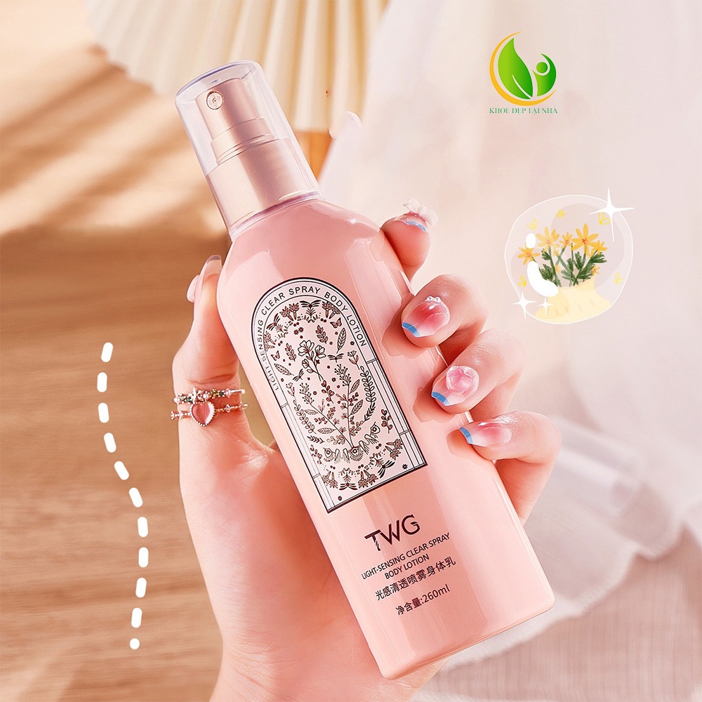 Xịt dưỡng thể trắng da TWG, dày sừng viêm nang lông, cấp ẩm, giảm da khô, da rắn, mụn lưng, mờ thâm giúp da trắng sáng | BigBuy360 - bigbuy360.vn