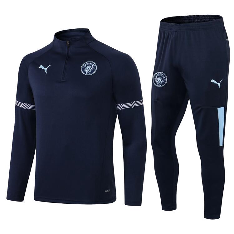 Áo Khoác Bóng Đá Tay Dài Có Khóa Kéo Nửa Thân Size S-XXL 21-22 MC Manchester city