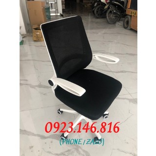 Ghế văn phòng màu trắng chân xoay