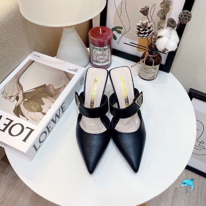 Sục cao gót da sần mũi nhọn tag Parada gót nhọn 8p