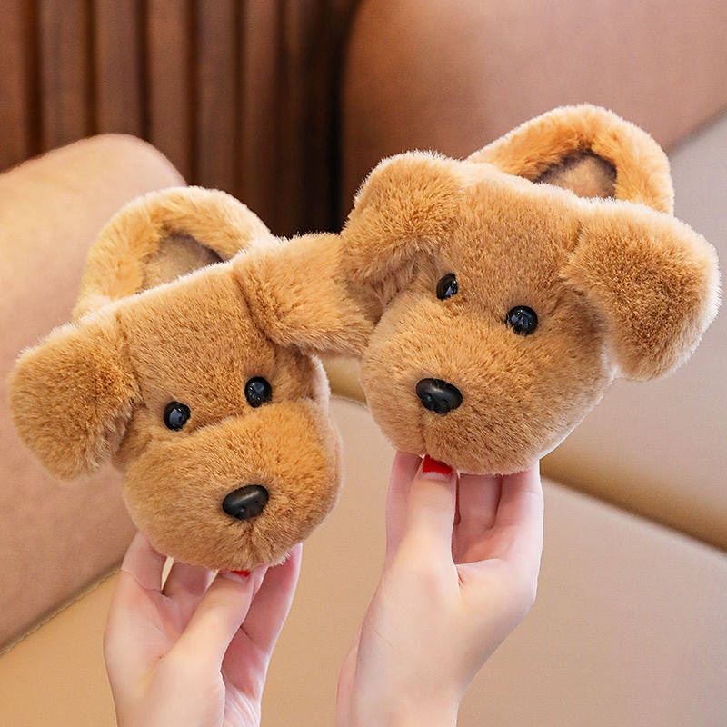 Children's Cotton Slippers Boys 1-3 Years Old Indoor Cute Cartoon Girl Slippers Infant Baby Cotton Slippers Autumn and Winter XRhX