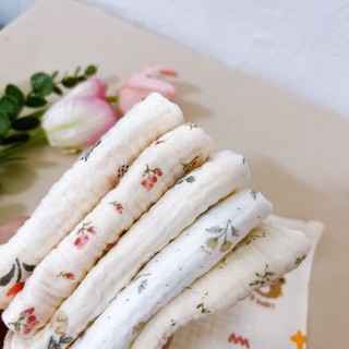 Khăn tay, khăn mặt vải muslin hoa