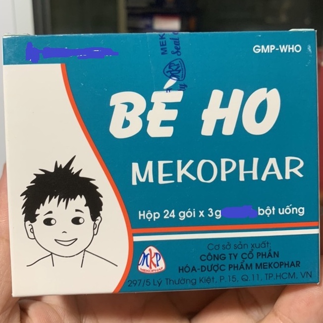 Bột Pha Bé Ho Mekophar Cảm Cúm, Ho Gà hộp 24 gói ĐẠT CHUẨN GPP