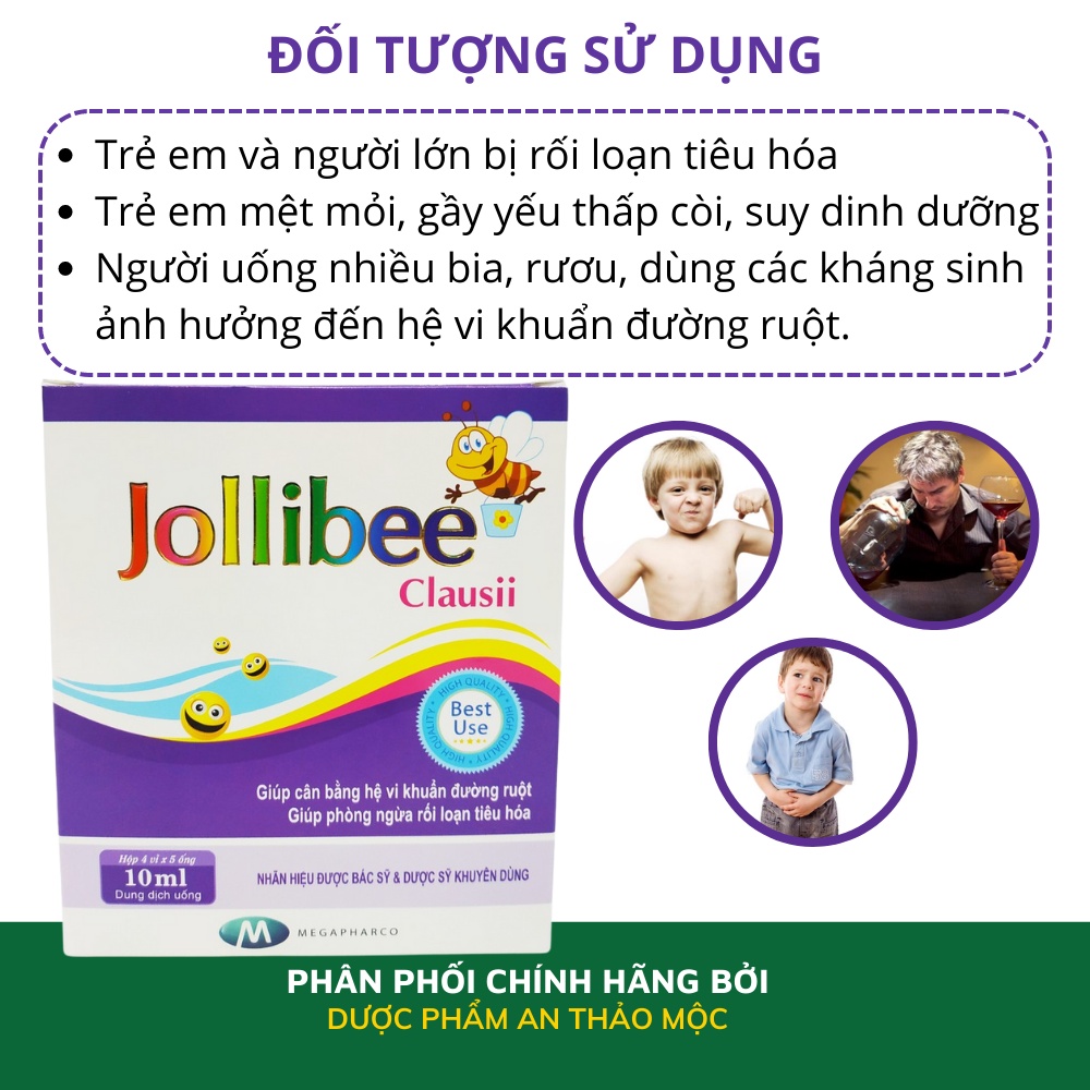 Men vi sinh Mediusa Jollibee Clausii cân bằng hệ vi khuẩn đường ruột phòng ngừa rối loạn tiêu hóa hộp 20 ống