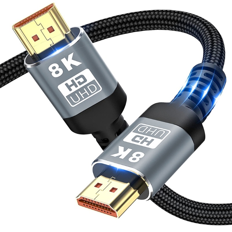 Dây Cáp Bện Tốc Độ Cao 8K 2.1 48Gbps-4K @ 120Hz 8K @ 60Hz, Dts: X, HDCP 2.2 &amp; 2.3
