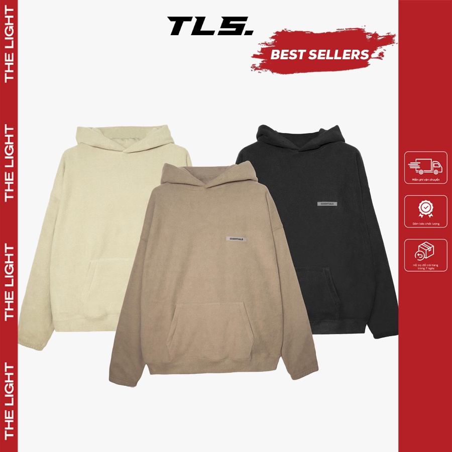 Áo hoodie FEAR OF GOD FOG ESSENTIALS polar fleece dài tay unisex TLS oversize form rộng