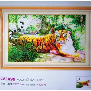 Tranh thêu chữ thập hổ nhàn lv3499