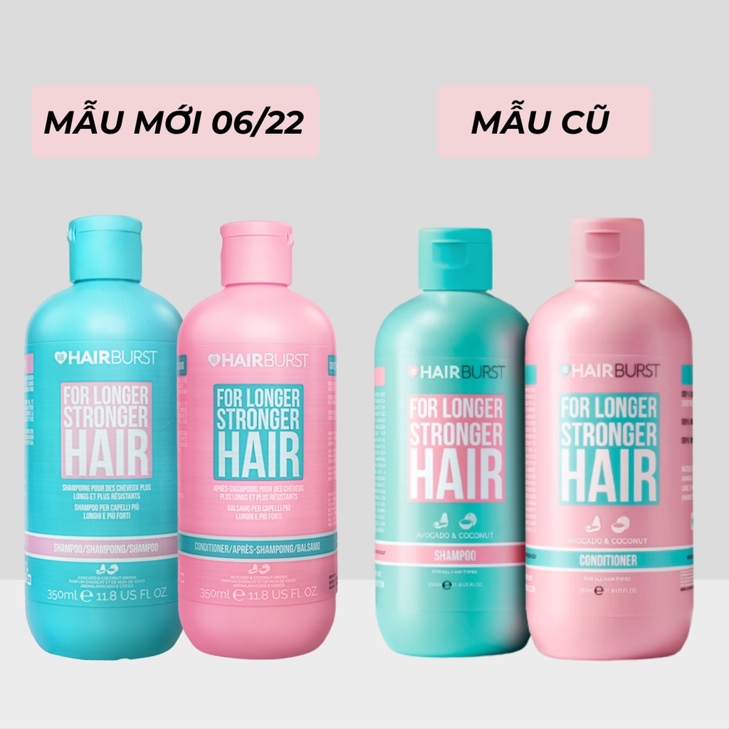 Set gội xả HAIRBURST kích thích tóc mọc dài hơn chắc khỏe hơn 350ml/chai