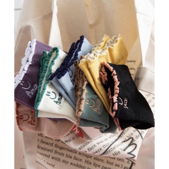 Tất Anor cổ ngắn nữ Softie, vớ nữ mặt cười chất vải cotton co giãn bốn chiều thoáng khí tt4