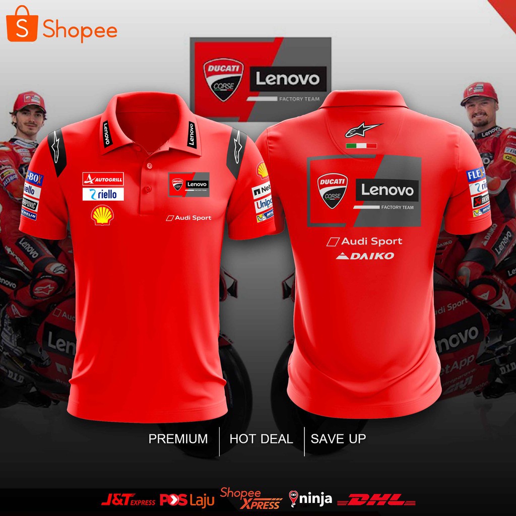 Áo polo Đội Ducati Crew - Đỏ (size XS-3XL)
