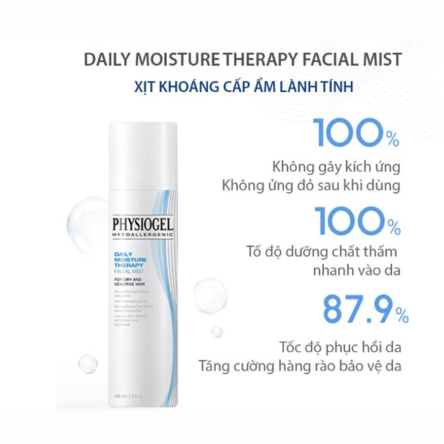 Xịt khoáng cấp ẩm dịu nhẹ Physiogel Daily Moisture Therapy Facial Mist cho da khô và da nhạy cảm 100ml