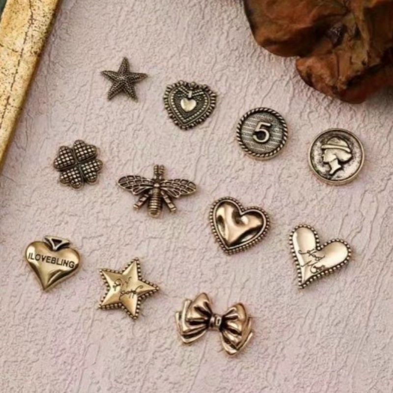 Set charm đồng trang trí móng 30 viên