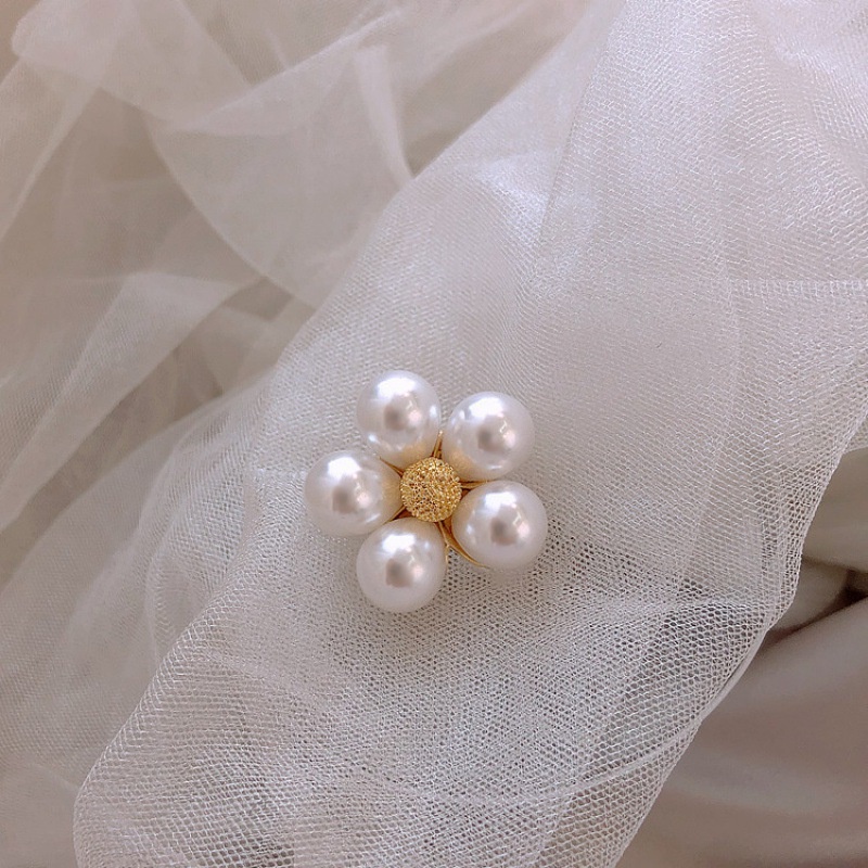 Ghim Cài Áo Hình Nơ Đính Ngọc Trai Nhân Tạo Phong Cách Vintage Thanh Lịch Dành Cho Nữ