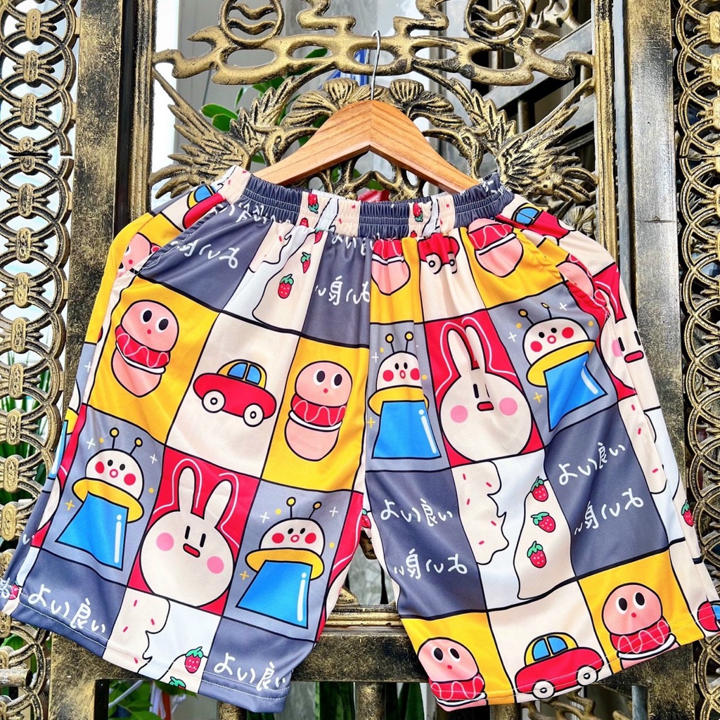 Quần Short hoạt hình Unisex BST 02 ❤️ Quần đùi nam nữ mặc nhà Freesize 38-65kg Molly Fashion