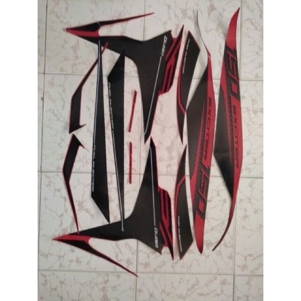 Bộ tem xe exciter Rc 150 2017 màu đỏ đen hàng nhập Thái Lan theo xe nhập khẩu thái lan dành riêng ch