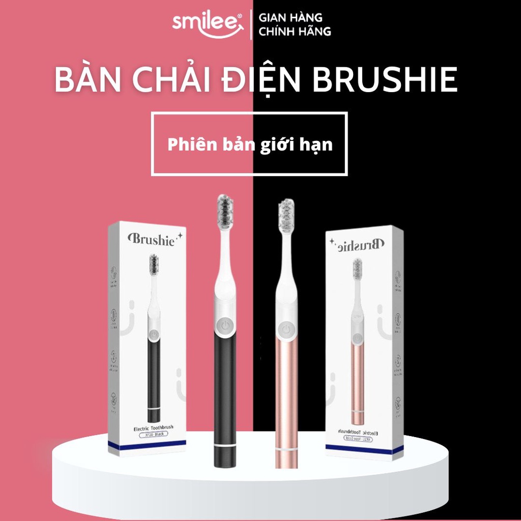 Bàn Chải Điện Thông Minh Brushie, Bàn Chải Đánh Răng Tích Hợp Công Nghệ Sóng Âm Làm Sạch Mảng Bám 99%