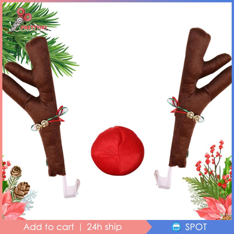 Set 3 Lưới Tản Nhiệt Hình Tuần Lộc Trang Trí Giáng Sinh Cho Xe Hơi / Xe Tải Prettyia1