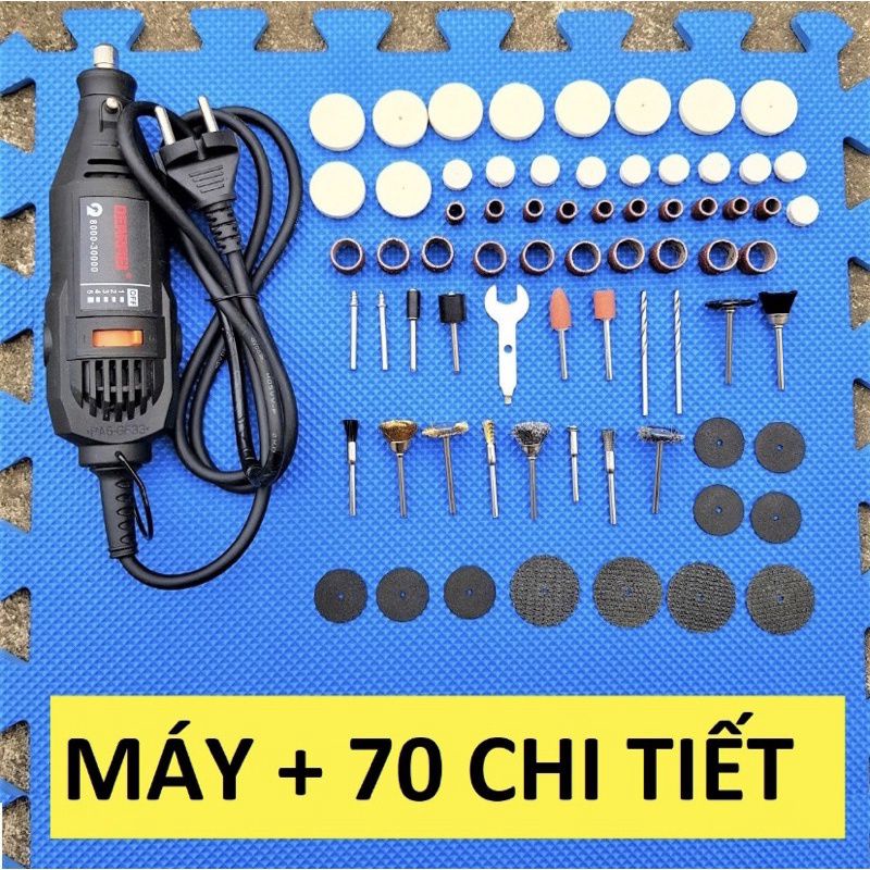 Máy mài mini cầm tay cực mạnh kèm 70 chi tiết khoan, cắt,mài,đánh bóng