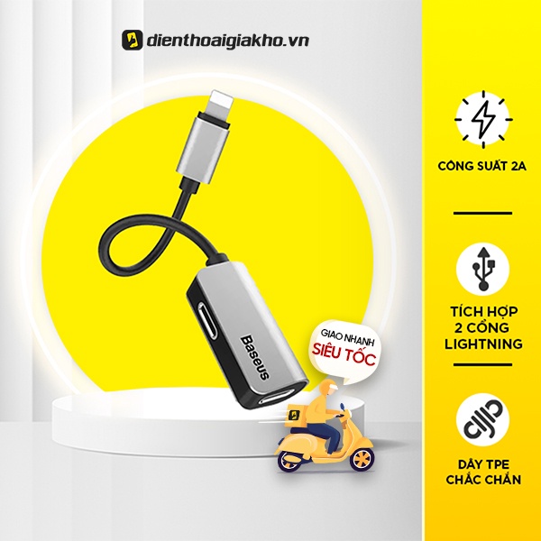 Bộ chia cổng Baseus thành 2 cổng L37 cho IP7Plus/IP8PLus/IPX/Xs/Xs Max