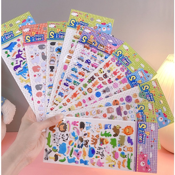 Sticker/hình dán trang trí hình động vật dạng nổi