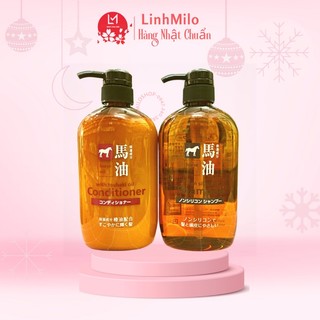 Dầu gội - xả mỡ ngựa horse oil natural hair shampoo Nhật 600ml