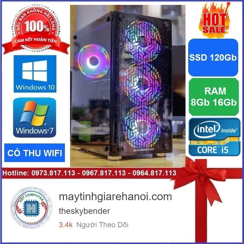 Case máy vi tính core i5 4570 ram16g 8gb tuỳ chọn ssd vga rời máy chạy siêu nhanh