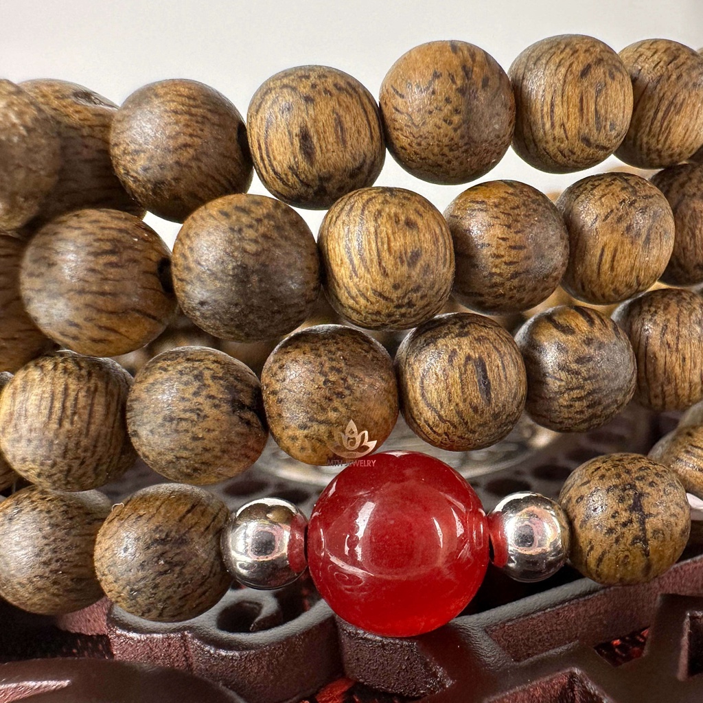 Vòng Trầm Hương MTH JEWELRY chuỗi 108 hạt Kim Ngọc Trợ Mệnh Size 6/7/8/10mm - Đá Màu Theo Mệnh Phong Thủy - Chính Hãng