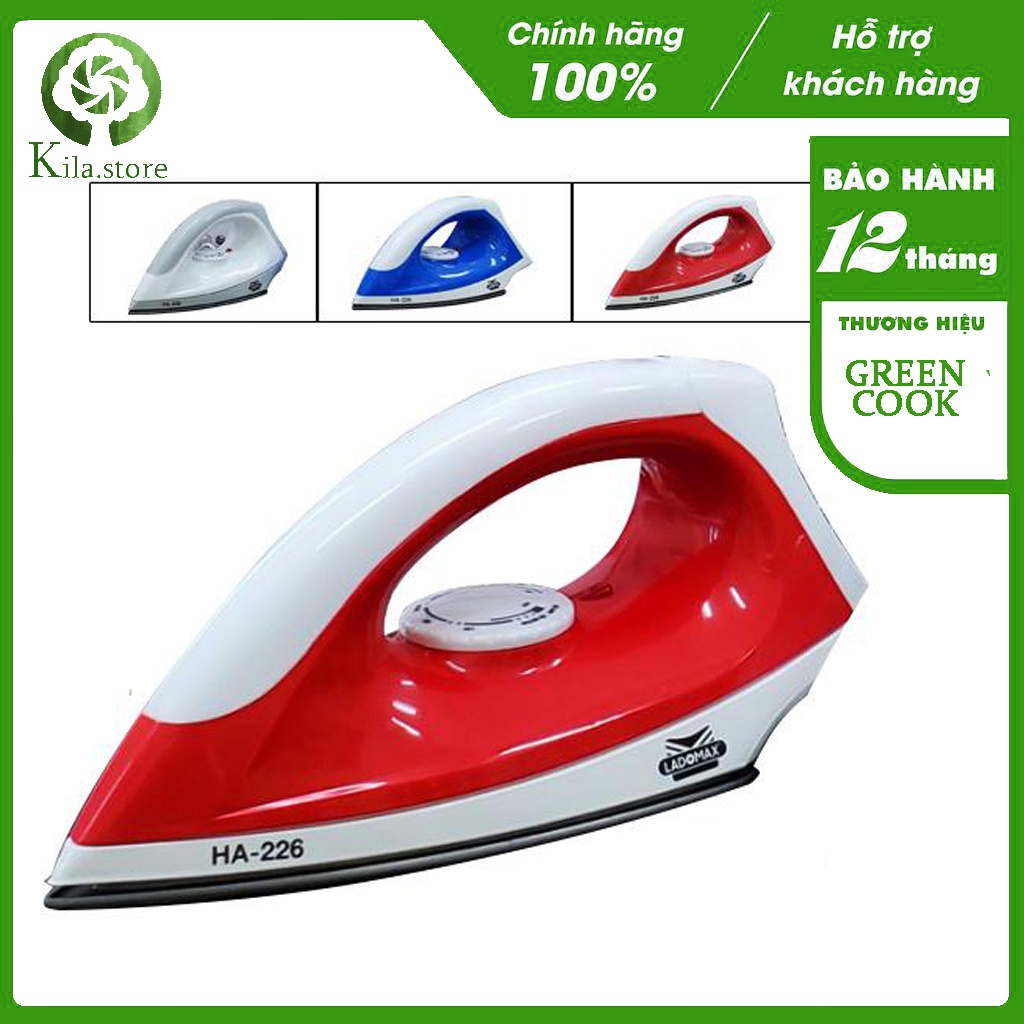 Bàn ủi khô Ladomax HA-226 mặt đế chống dính, tự điều chỉnh duy trì nhiệt ổn định, ủi áo lông, len