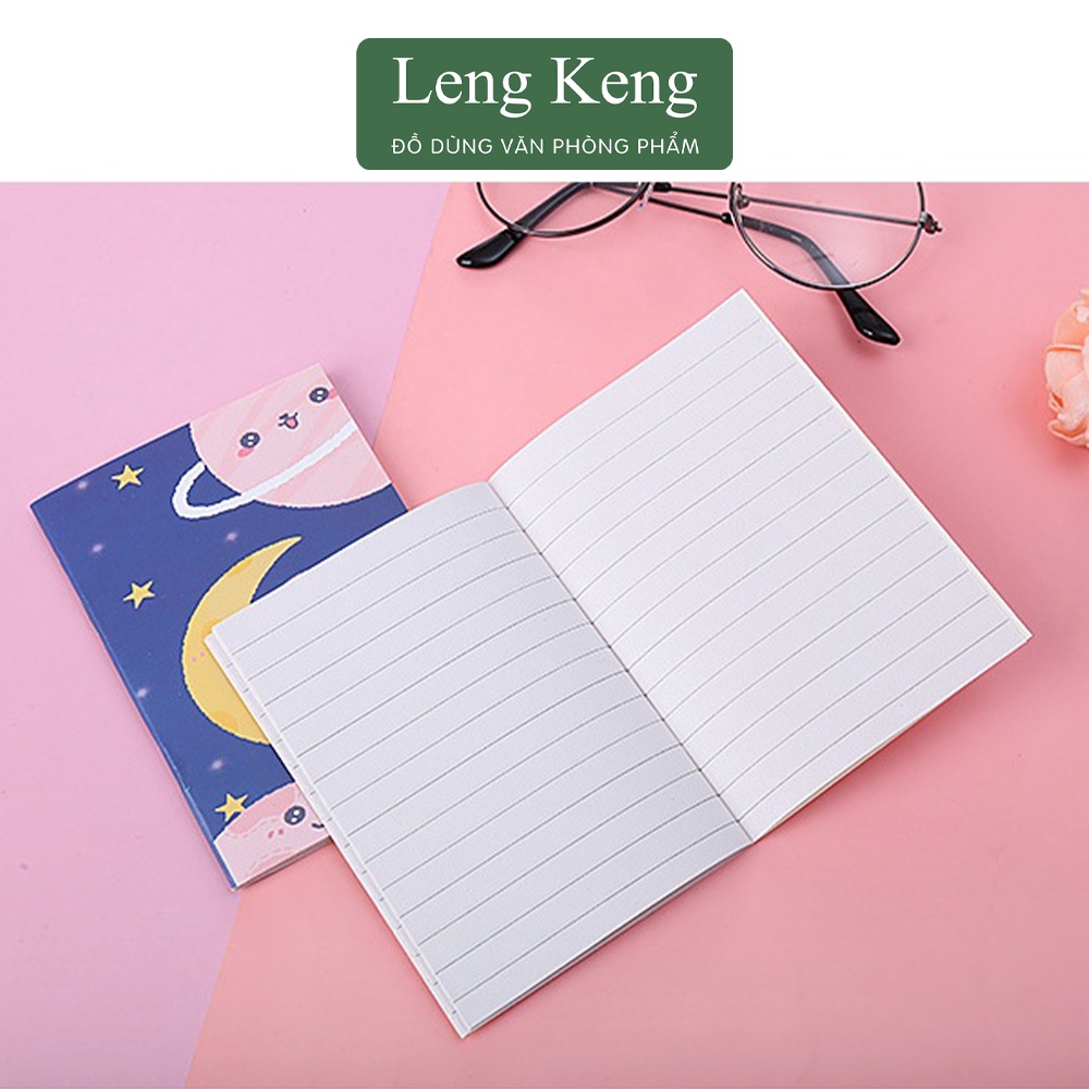 Sổ tay ghi chép mini văn phòng phẩm Leng Keng dòng kẻ ngang cầm tay 32 trang