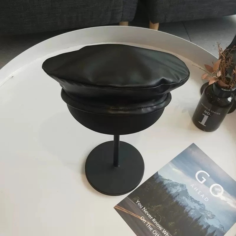 [Hot] Mũ Beret Da Màu Trơn Phong Cách Vintage Pháp Thời Trang Cho Nữ