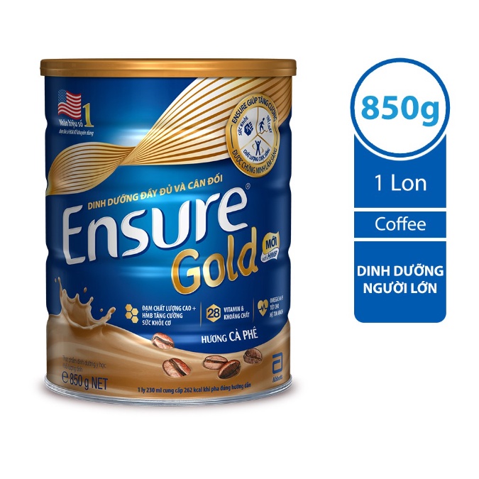 Sữa Ensure Gold Coffee (HMB) 850g (Sỉ/Lẽ Quận 8)
