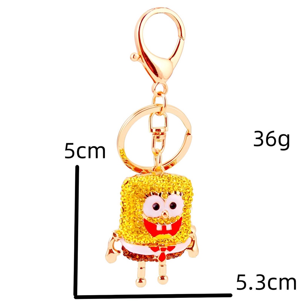 6cm Cute Spongebob Squarepants Keychain Cartoon Children Couple Birthday Gift Pendant