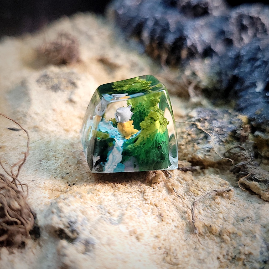 Keycap Pokemon Cubone - nút phím cơ - keycap lẻ - keycap anime - keycaps xuyên sáng - keycap resin epoxy