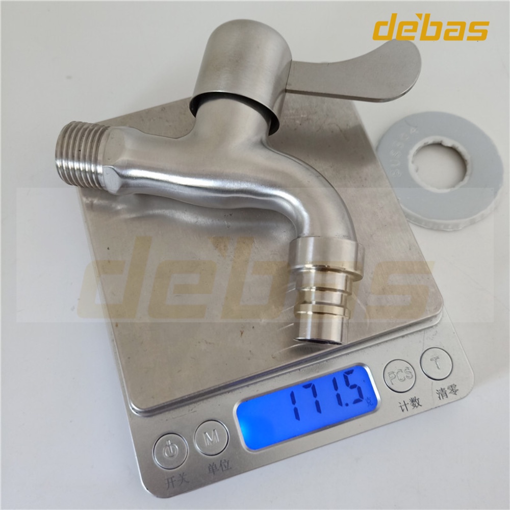 Vòi tay gạt inox 304 vòi máy giặt vòi hồ romine chính hãng Debas V518