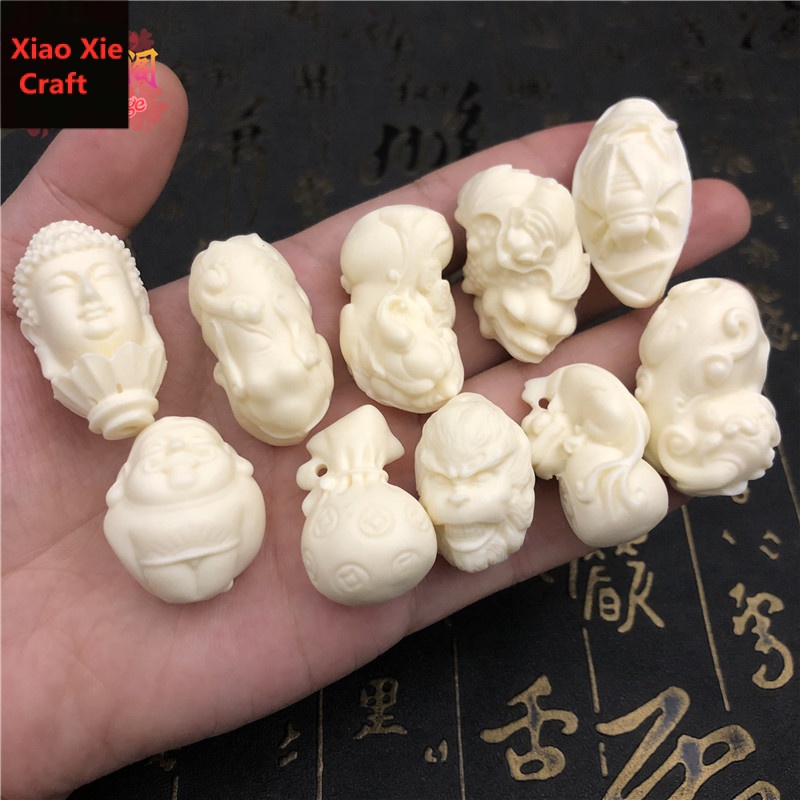 Mặt Dây Chuyền / Móc Khóa Hình Phật Ngồi Tây / Voi Màu Vàng Ngà Cho Nam Và Nữ Miễn Phí Vận Chuyển