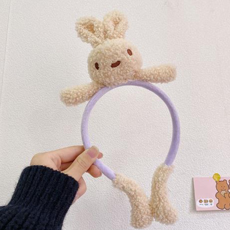 Băng Đô Cài Tóc Rửa Mặt / Trang Điểm Hình Thỏ / Gấu Bông Mềm Mại Chống Trượt