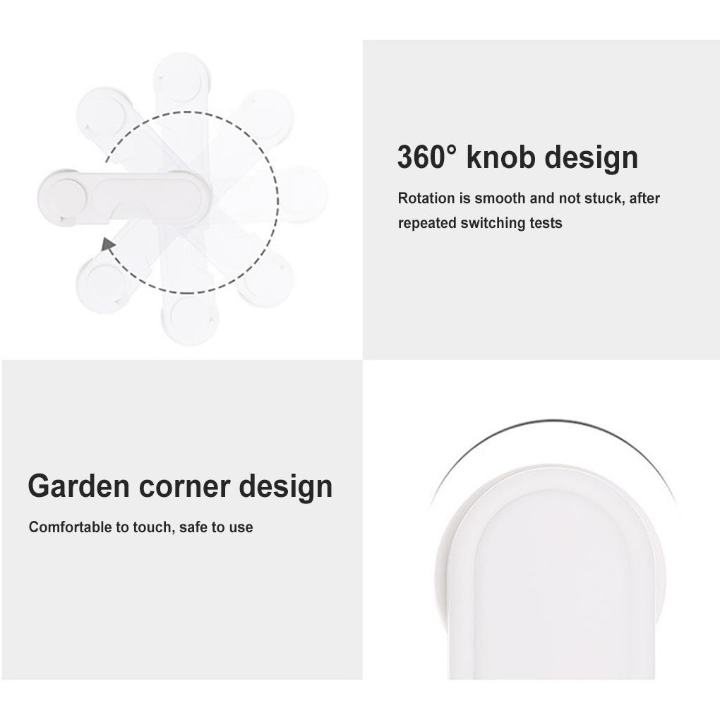 Bộ 2 Khóa Cửa Tủ Tự Dính Bảo Vệ An Toàn Cho Bé Có Thể Tháo Rời