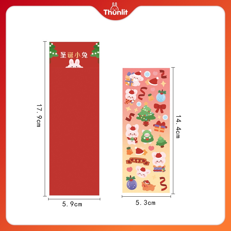 Nhãn dán Trang trí Giáng sinh Thunlit Phim hoạt hình dễ thương