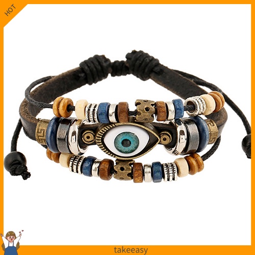 Vòng tay giả da mặt hình con mắt phong cách Thổ Nhĩ Kỳ