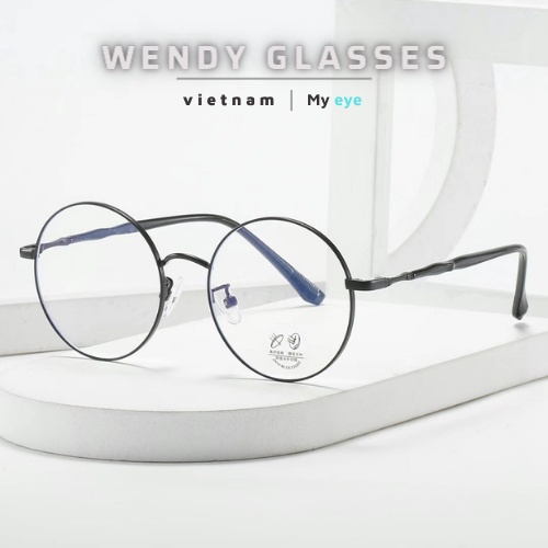 Mắt kính gọng tròn bằng kim loại phong cách Nobita