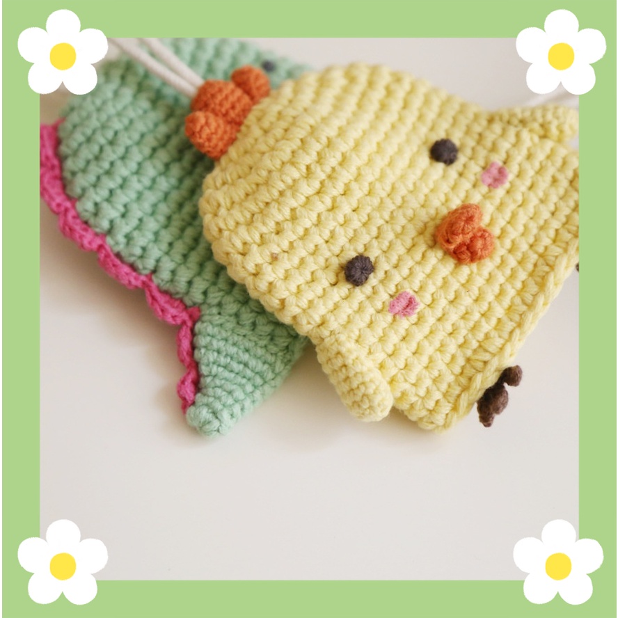 Móc Chìa Khóa Hình Búp Bê Hoạt Hình Bằng Len Dệt Thủ Công Dễ Thương