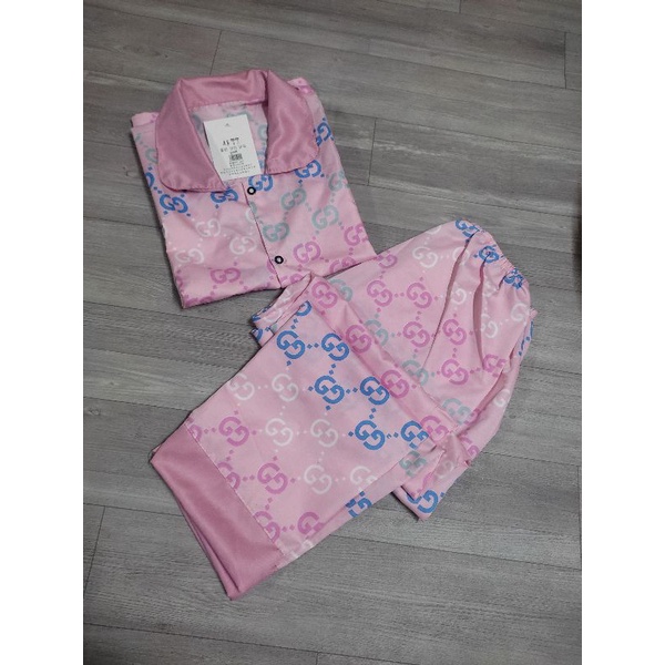 Bộ ngủ - Đồ ngủ pizama cổ sen tay cộc quần dài chất kate lụa loại 1