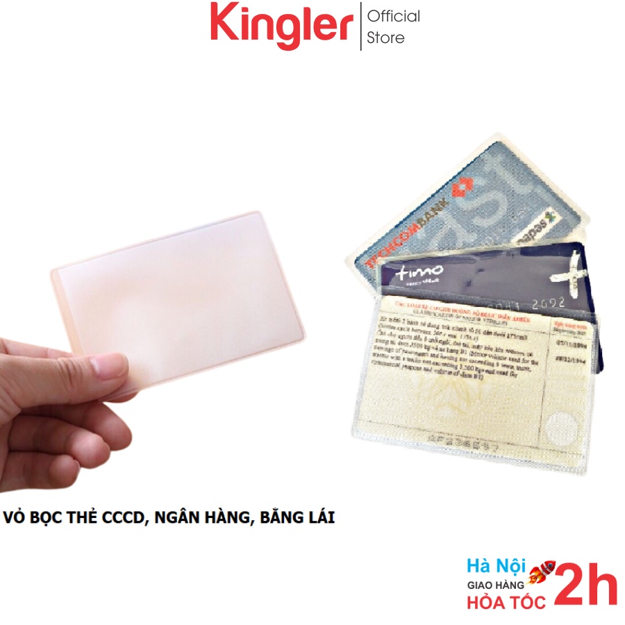 Combo 4 Vỏ Bọc Căn Cước Công Dân, Thẻ ATM, Thẻ Sinh Viên, Thẻ Nhân Viên, Túi Bọc Thẻ Trong Suốt Chống Xước, Kingler 5959