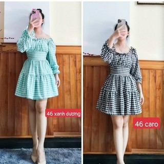 VÁY SỌC CARÔ TAY DÀI